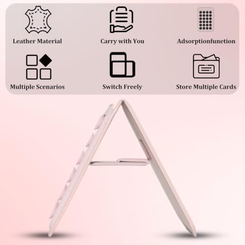 Aiivioll 4-in-1 Magnetic Grip Card Stand for MagSafe, Bare Phone Use, Pink - color: Pink