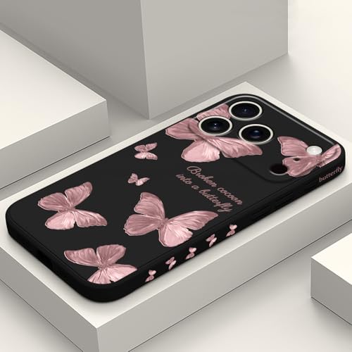 LEECG for iPhone 17 Pro Max Case, Flower Protective Bumper Slim Soft Phone Cover for iPhone 17 Pro Max 6.9 inch, Butterfly Black - color: Butterfly Black, size: for iPhone 17 Pro Max