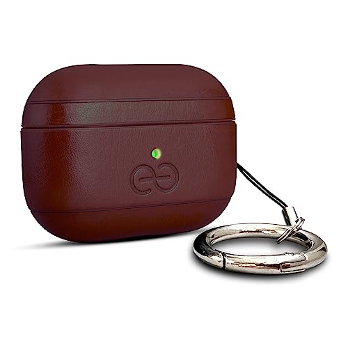 Dreem Om Case Cover with Keychain Clip Compatible with AirPods Pro 2/Pro, Protective One-Piece Hard Shell, Luxury Vegan Leather AirPod Pro Case 2nd/1st Generation with Separate Clip [Coffee] - color: Coffee, size: AirPods Pro 2