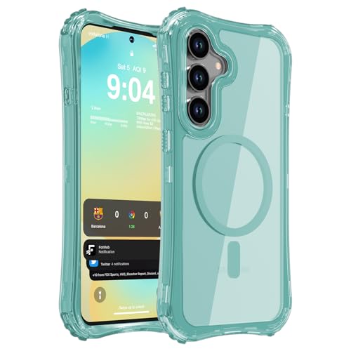 WRJ Magnetic Clear for Samsung Galaxy S26 FE Case,Samsung S25 FE Case [Fit for MagSafe][Military Grade Drop Protection] Translucent Shockproof Protective Phone Case-Jade Green - color: Jade Green, style: Transparent