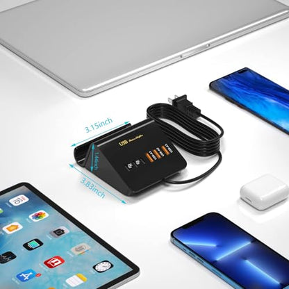 USB C Charging Station 35W, VHBW 6 Port 3A and 3C(1Port *USB-C PD20W Fast) Desktop Fast Charging Station for iPhone 14/13/12,Samsung Galaxy S23/S22/S21,etc - color: Fast Charging USB-3A3C-Black