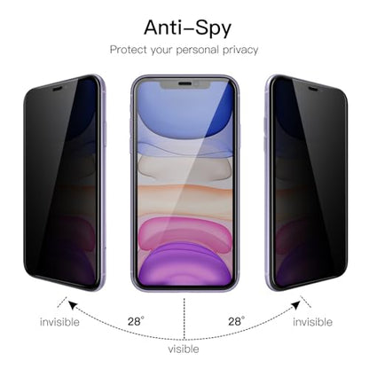 JETech Privacy Screen Protector for iPhone 11/XR, 2-Pack - size: iPhone 11/XR