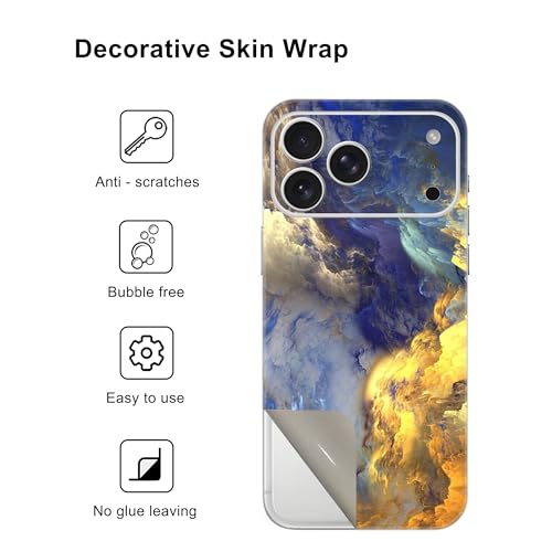 Skin Wrap Compatible with 13/14/15/16/17 Pro Max (Gold, 17 Pro Max) - color: Gold, size: 17 Pro Max