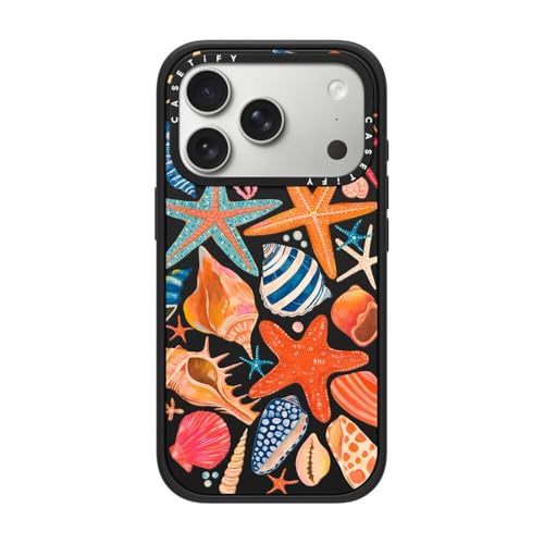 CASETiFY for iPhone 17 Pro Case - Impact Compatible with MagSafe | 8.2 ft. 4x Military Grade Drop Protection | Sea Shells by Grace Andersson | Matte Black - color: Sea Shells by Grace Andersson, size: Iphone 17 Pro (6.3")