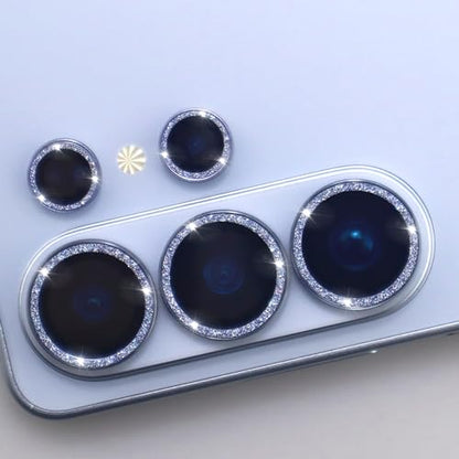 for Samsung Galaxy S26 Ultra Camera Lens Protector, Bling Glitter Metal Ring Tempered Glass Lens Cover Accessories (Sky Blue) - color: Sky Blue