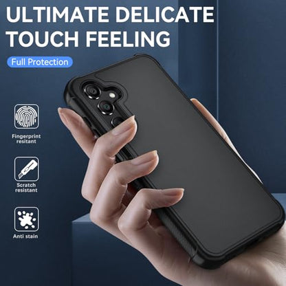 for Samsung Galaxy A16 5G Case : 3-Layer Shockproof Phone Cover with HD Screen Protector,Hybrid Protective Military-Grade Drop Protection for Galaxy A16 5G Phone Case (Black/Black) - color: Black/Black