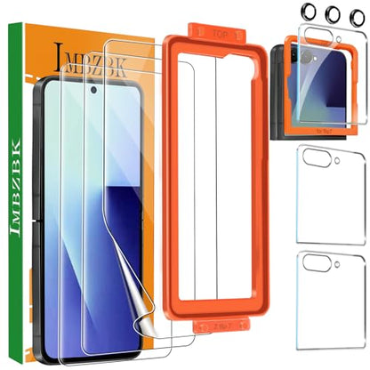 IMBZBK 9 in 1 Screen Protector for Samsung Galaxy Z Flip 7, 3+3+3 Pack - color: Z Flip 7-Transparent