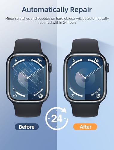 [8 Pack] Screen Protector for Apple Watch 41mm Series 9/8/7 Anti-Scratch,iWatch Self-Healing Soft TPU,Bubble-Free,HD Clear Soft Watch Film,Touch Sensitive,Ultra-thin for iWatch Accessories - size: 41mm Series 9/8/7