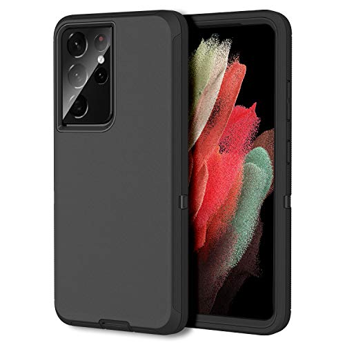 MXX Case Compatible with Galaxy S21 Ultra Case, 3-Layer Super Full Heavy Duty Body Bumper Cover/Shock Protection/Dust Proof, Designed for Samsung Galaxy S21 Ultra 5G 6.8 Inch 2021 (Black) - color: Black