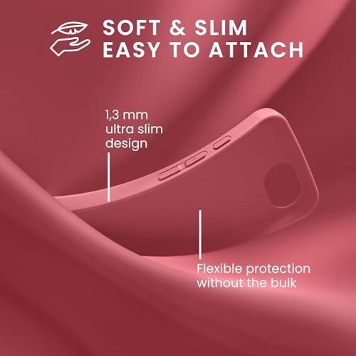 kwmobile Case Compatible with Apple iPhone 17e / iPhone 16e Case - Soft Slim Protective TPU Silicone Cover - Dark Rose - color: Dark Rose