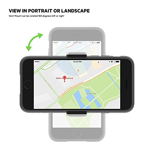 Belkin Car Vent Mount, Black and Silver, Phone Stand for iPhones, Samsungs, LGs & Most Smartphones, Adjustable to Fit 5.5-Inch Screens - style: Car Vent Mount