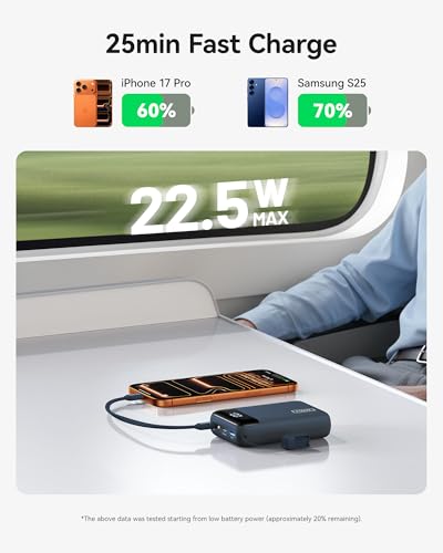 INIU Portable Charger, Smallest 20000mAh 22.5W Fast Charging Power Bank - color: Blue