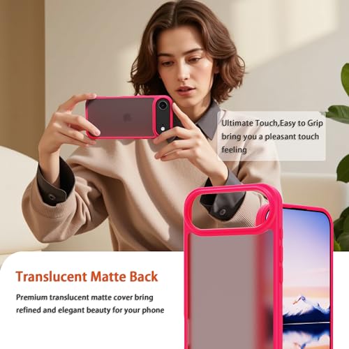 for iPhone 17 air Case Translucent Matte Phone Cover, [10 FT Military Grade Drop Protection] Slim Durable Shockproof Protective Bumper (Rose red, iPhone 17 air) - color: Rose Red, size: iPhone 17 Air