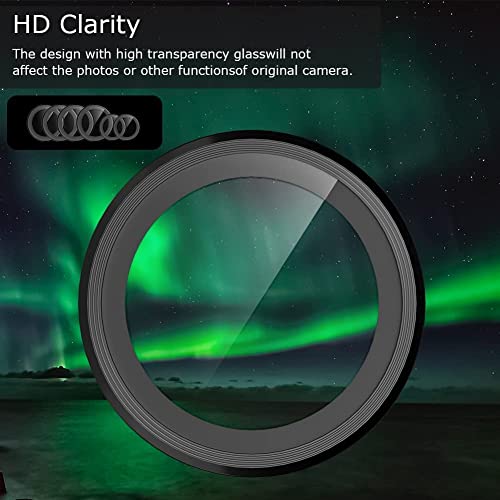 Zeking [2 Pack for Samsung Galaxy Z Fold5/A25 5G Camera Lens Protector, 9H Tempered Glass Camera Cover Metal Individual Ring for Galaxy Z Fold5 5G [Installation Tray Alignment Kit](Black)