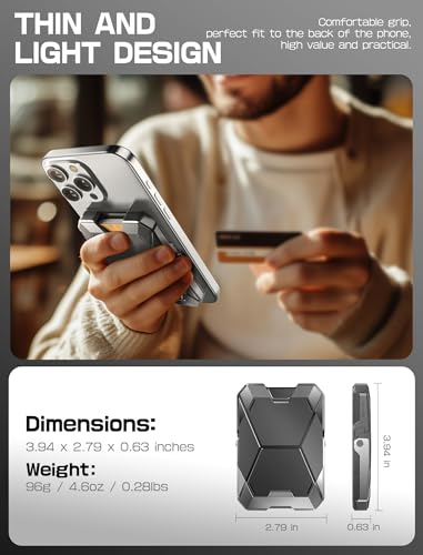 i-Blason for MagSafe Wallet with Stand &RFID Blocking, 6-Card Holder Silver - color: Silver, size: Only Wallet