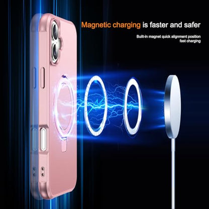 SKYLMW Compatible with iPhone 16 Plus Case with Stand,Rose Gold - color: Rose Gold, size: iPhone 16 Plus