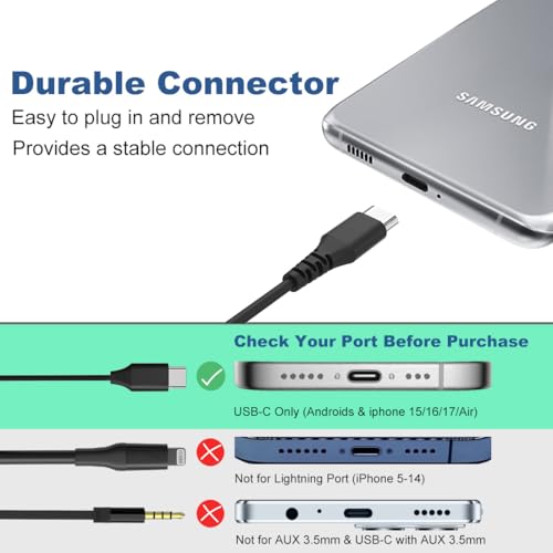 Wired USB C Earbuds Headphones for iPhone 15 16 17 Air, iPad Samsung Google