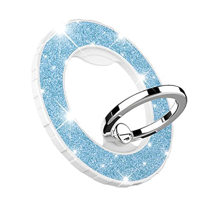 Magnetic Phone Ring Holder for magsafe, Glitter Magnetic Grip Compatible with iPhone 17 16 15 14 13 12 Pro max,Pro,Plus,Mini, Pixel 10 Series Mag Safe Accessories, Kickstand,Grey Blue - color: Glitter Grey Blue