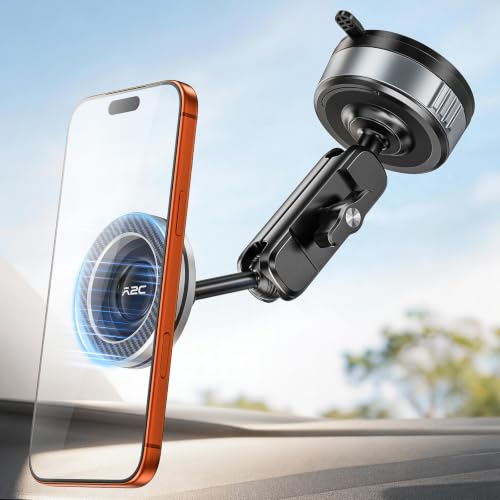 APPS2Car Magnetic Car Phone Holder for MagSafe Metal Arm, Suction Cup Mount