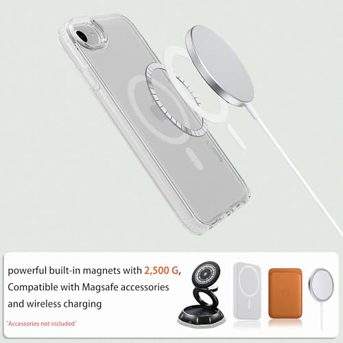 Magnetic iPhone SE2/SE3/8/7 case,Compatible with Magsafe, Military-Grade Protection,Slim Translucent Matte Shockproof with Anti-Scratch Anti-Fingerprint Phone Cover (transparent, iPhone SE2/SE3/8/7) - color: Transparent, size: iPhone SE2/SE3/8/7