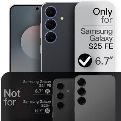 JETech Magnetic Slim Case for Samsung Galaxy S25 FE, Black | Compatible with MagSafe, Full Camera Lens Protection, Ultra-Thin Lightweight, Matte Finish Phone Cover - color: Black, size: Galaxy S25 FE