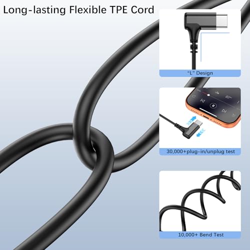 USB C Earbuds for Samsung S26 S25 Wired C Plug Headphones 90° Right Angle