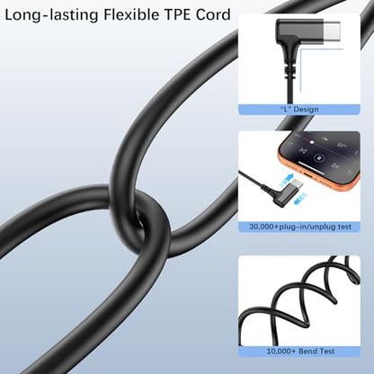 USB C Earbuds for Samsung S26 S25 Wired C Plug Headphones 90° Right Angle