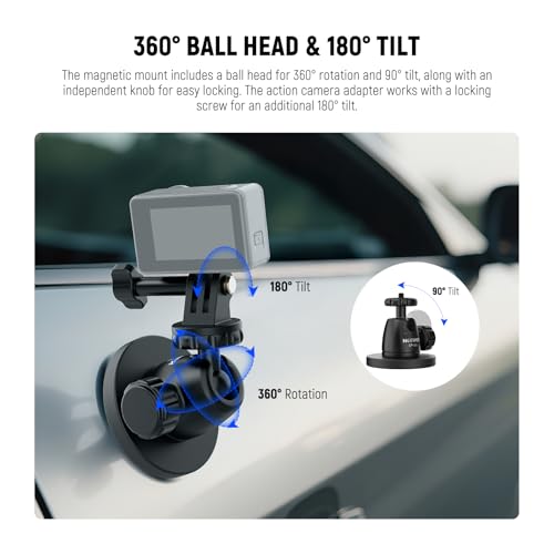 NEEWER Basics Magnetic Action Camera Mount for Car Video Recording, GP-101 - style: GP-101