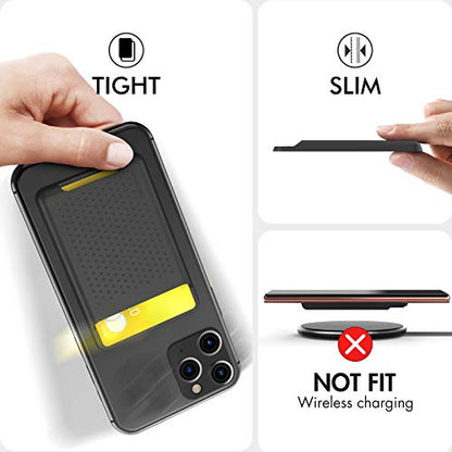 AHASTYLE Card Holder for Back of All iPhone Series A- Black - color: A- Black
