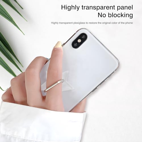 [2 Pack] Transparent Finger Ring Cell Phone Ring Holder Stand,360 Degree Rotation and 180 Degree Adjustable Finger Ring Kickstand with Polished Electroplated Phone Grip-Pentagram