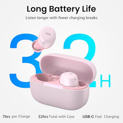 TOZO A1 Wireless Earbuds Bluetooth 5.3 Light Weight in Ear Headphones - color: Rose Gold