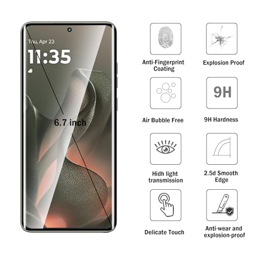 2 Pack 3D Compatible with Motorola Edge 2025/Moto Edge 60 Fusion/60 Pro Screen Protector,9H Tempered Glass Film,HD Clear Scratch Resistant,Bubble-Free for Moto Edge 2025 Screen Protector
