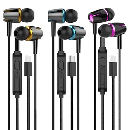 USB C Headphones for iPhone 17 16 15 Pro Max,Wired Earbuds with Microphone