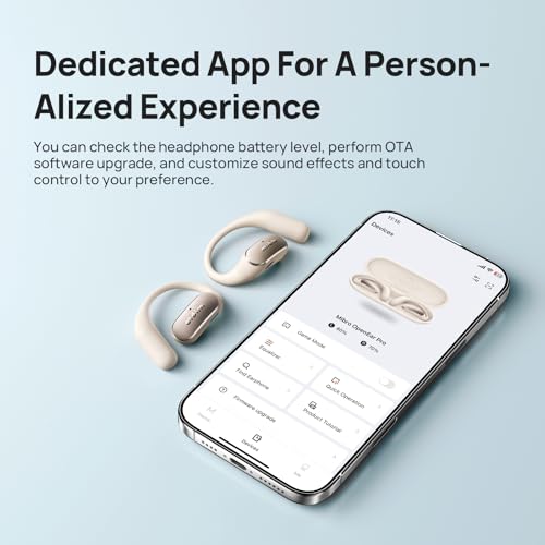 mibro OpenEar Pro Open Ear Earbuds with Mic, Lightweight Bluetooth, White - color: White