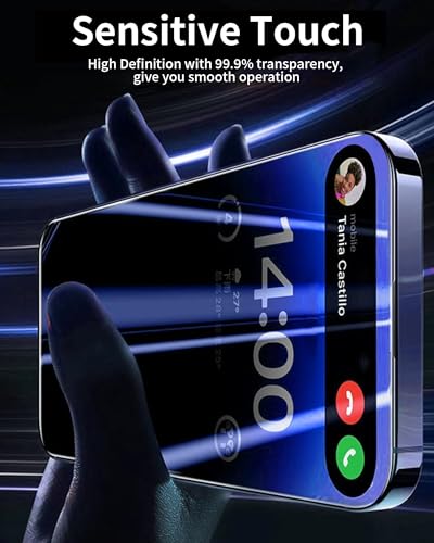2 Pack Privacy Screen Protector for iPhone 16 Plus 6.7 inch Blue - color: For iphone 16 Plus Blue