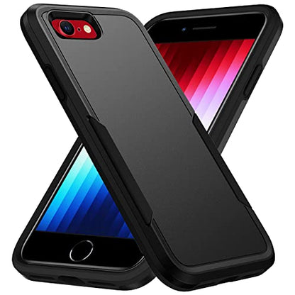 iPhone SE 2020/2022 Case, Heavy Duty Shockproof Protection, 4.7-inch Wireless Charging Compatible - Black - color: Black, size: for iPhone SE