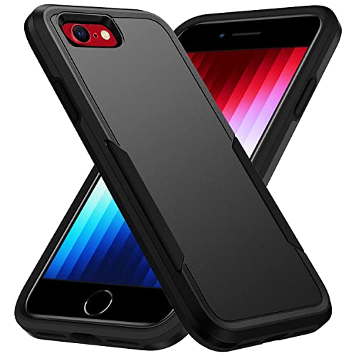 iPhone SE 2020/2022 Case, Heavy Duty Shockproof Protection, 4.7-inch Wireless Charging Compatible - Black - color: Black, size: for iPhone SE