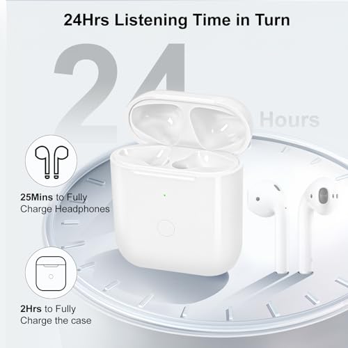 Wireless Charging Case Compatible with AirPod 1st & 2nd Generation, Air Pod Charger Case Replacement with Bluetooth Pairing Sync Button, No Earbuds - color: White