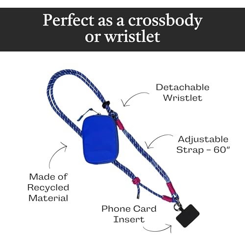 Save the Girls Active Clip & Go Phone Lanyard Rope Strap, Royal Blue - color: Royal Blue
