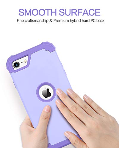 BENTOBEN for iPhone SE 2022 Case and iPhone SE 2020 Case, Heavy Duty 3 in 1 Full Body Rugged Shockproof Hybrid Hard PC Soft Rubber Case for iPhone SE 3rd/2nd Gen, Light Purple/Lavender - color: A Light Purple/Lavender