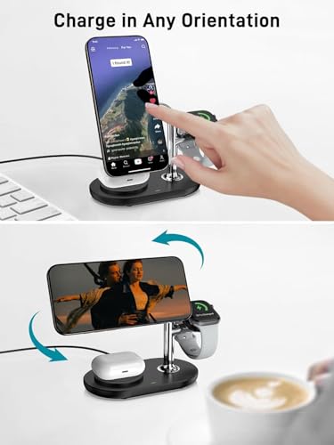 Dual Magnetic Charger for iPhone, 3 in 1 Wireless Charger for Apple Watch