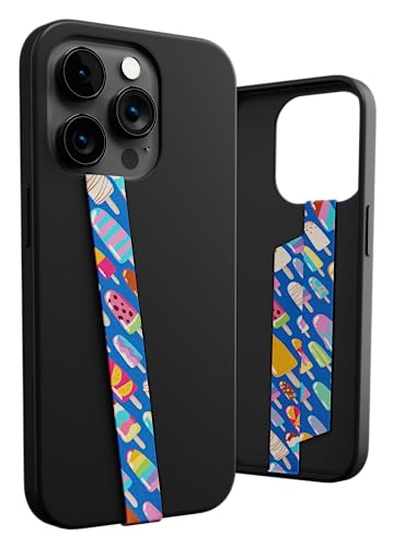 Phone Loops: Non-Elastic Phone Grip, Phone Strap, Phone Holder for Hand - Small, Light and Discreet Phone Loop Cell Phone Holder for Hand - Phone Finger Holder - color: Fabric: Icepop