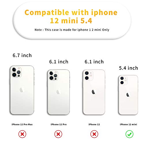 for iPhone 12 Mini Clear Case Adjustable Shoulder Neck Lanyard Crossbody Strap Phone Cover Women Girls Soft Slim Bumper Shockproof Protective Mobile Case for iPhone 12 Mini - Black - size: for iPhone 12 Mini
