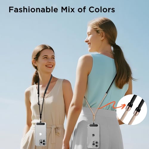 3-in-1 Crossbody Phone Lanyard & Wrist Strap - color: Black