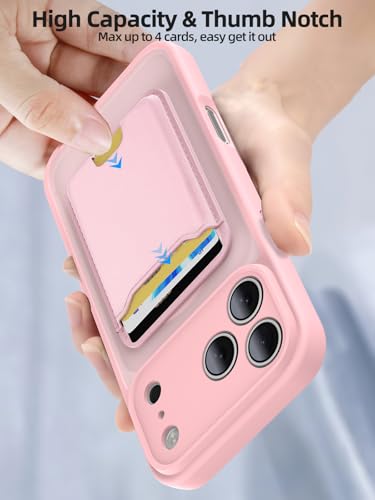 TopMade for iPhone 17 Pro Max Case with Mag-Safe Wallet, 4 Cards Holder - color: Pink, size: iPhone 17 Pro Max