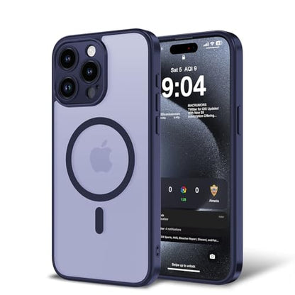 Magnetic Case for iPhone 13 Pro 6.1-Inch, [Compatible with Magsafe][Full Camera Protection] Ultra Slim Translucent Matte Shockproof Protection Phone Cover-Navy Blue - color: Navy Blue, size: iPhone 13 Pro