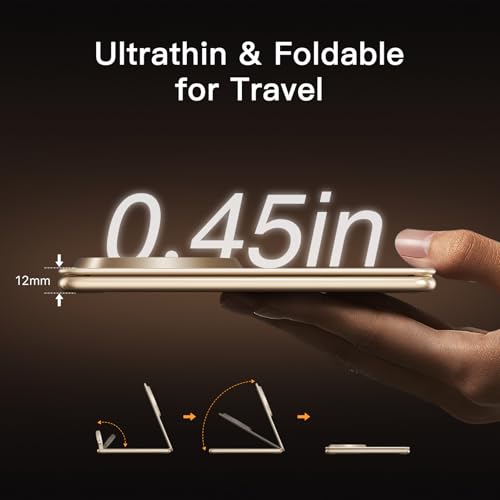 ANJANK Foldable Magnetic Charger, 25W 3 in 1 Wireless Charging Station, Qi2.2 Fast Charger, Aluminum Alloy Cooling Charger Stand for iPhone18/17/16 Pro Max, Apple Watch, AirPods(45W Adapter),Ultrathin