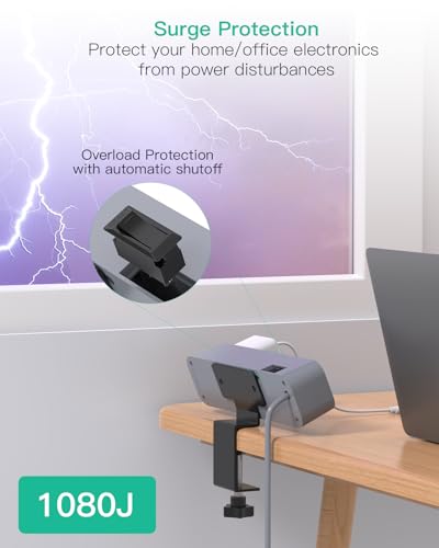Mifaso PD30W Desk Clamp Power Strip, Surge Protector, Fast Charging Station - color: Gray, size: PD30W
