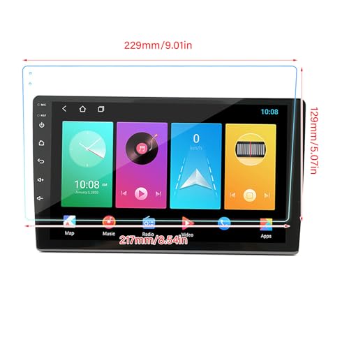 Tbest Navigation Screen Protector Anti Glare Anti Fingerprint Central Control Tempered Film for Car (9 Inch) - size: 9 Inch