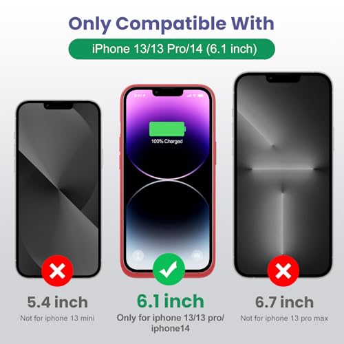 Feob Battery Case for iPhone 13/13 Pro/14,[2025 Upgraded] 7500 mAh Ultra-Slim Portable Extended Charger Cover for iPhone 13/13 Pro/14 Charging Case (6.1 Inch)-Red - color: Red